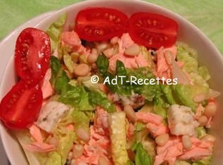 Salade de sucrine au saumon