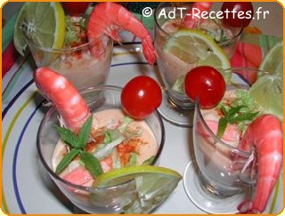 Cocktail de crevettes en coupe