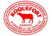 Logo brebis rouge de garanti d'origine du Roquefort