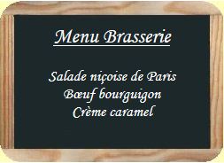 Menu Brasserie