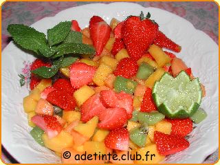 Salade de fraises et de melon  l'exotique
